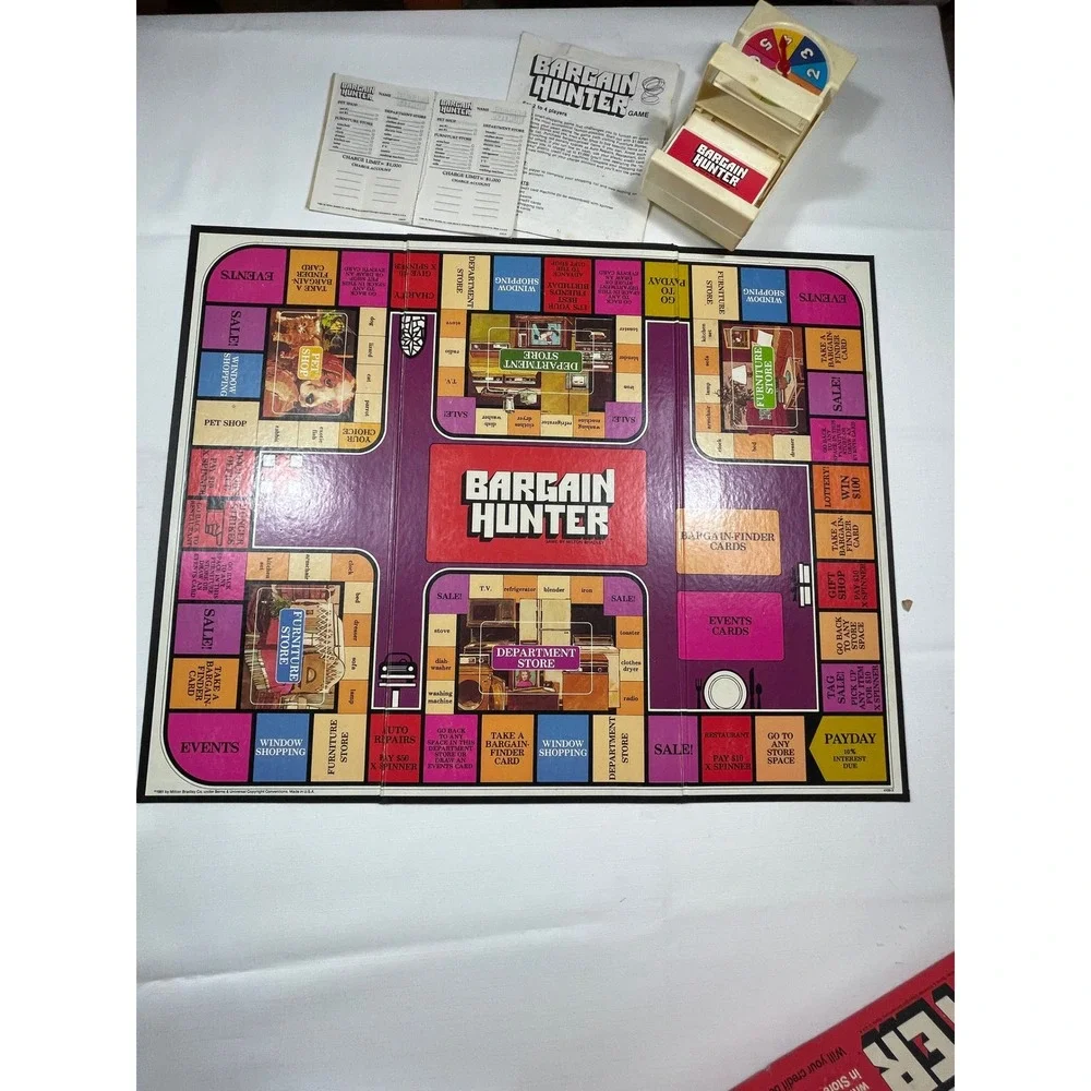 Bargain Hunter Board Game Vintage 1970s Milton Bradley appears to be complete‎
